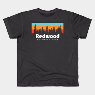 Redwood National Park California Retro Vintage Trees Kids T-Shirt